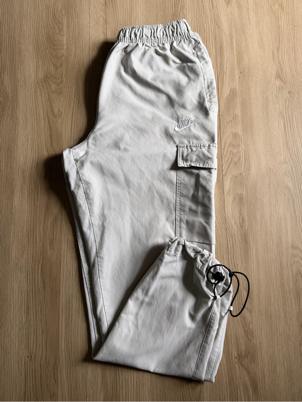 Nike Men’s White Cargo Joggers with Drawcord Ankles